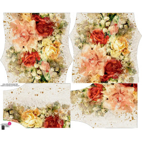 Bluzka hiszpanka (SOFIA) - WATERCOLOR FLOWERS wz. 7 - zestaw do uszycia 