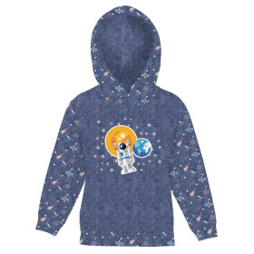 DZIECIĘCA BLUZA Z KAPTUREM (ALEX) - ASTRONAUTA (WYPRAWA W KOSMOS) / ACID WASH GRANATOWY - zestaw do uszycia
