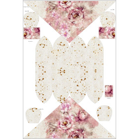 DZIECIĘCA CZAPKA I CHUSTA (MOUSE) - WATERCOLOR FLOWERS wz. 6 - zestaw do uszycia