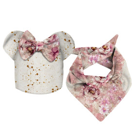 DZIECIĘCA CZAPKA I CHUSTA (MOUSE) - WATERCOLOR FLOWERS wz. 6 - zestaw do uszycia