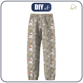DZIECIĘCE SPODNIE Z SOFTSHELLU (YETI) - ZIMOWE PARTY WZ. 1 (ZIMOWA ZABAWA) / ACID WASH BEŻOWY