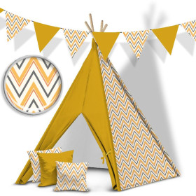 HALLOWEEN DUŻY ZYGZAK / dyniowy - Panama 220g