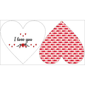 PODUSZKA DEKORACYJNA SERCE - I love you / PTAKI 