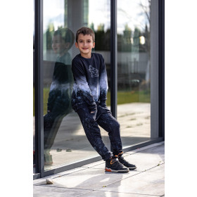 DRES DZIECIĘCY (MILAN) - STATEK KOSMICZNY (WYPRAWA W KOSMOS) / ACID WASH BORDOWY - dzianina pętelkowa