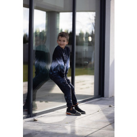 DRES DZIECIĘCY (MILAN) - STATEK KOSMICZNY (WYPRAWA W KOSMOS) / ACID WASH BORDOWY - dzianina pętelkowa