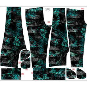 JOGGERY DAMSKIE (NOEMI) - JUNGLE ZEBRA / MONSTERA - zestaw do uszycia