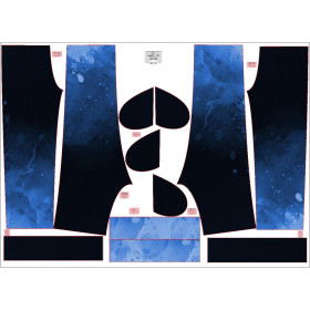 JOGGERY DZIECIĘCE (ROBIN) - KLEKSY (classic blue) / czarny - zestaw do uszycia