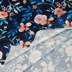 MALOWANE PIWONIE / navy - single jersey