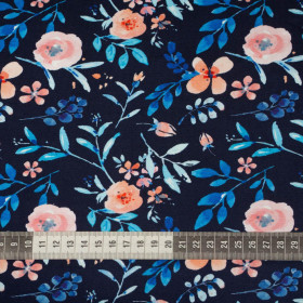 MALOWANE PIWONIE / navy - single jersey