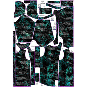 PARKA DAMSKA (ANNA) - JUNGLE ZEBRA / MONSTERA - zestaw do uszycia