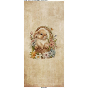 PODUSZKA 45X45 - ZAJĄCZEK W KOSZYKU WZ. 3 - zestaw do uszycia