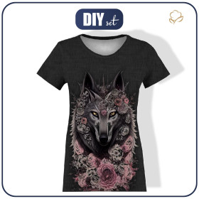 T-SHIRT DAMSKI - FANTASY WOLF - zestaw do uszycia