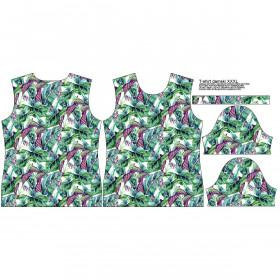 T-SHIRT DAMSKI XS - MINI LIŚCIE I OWADY WZ. 1 (TROPIKALNA NATURA) / biały - single jersey