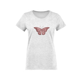 T-SHIRT DAMSKI - MOTYL wz. 1 (BROKATOWE MOTYLE) - single jersey