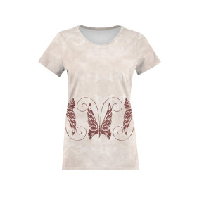 T-SHIRT DAMSKI - MOTYL wz. 7 (BROKATOWE MOTYLE) - single jersey