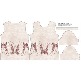 T-SHIRT DAMSKI - MOTYL wz. 7 (BROKATOWE MOTYLE) - single jersey