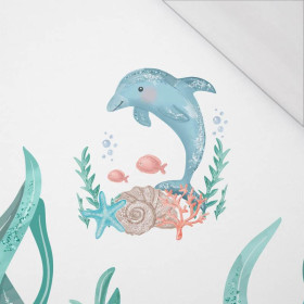 DELFIN wz. 3 (BAJKOWY OCEAN) - PANEL PANORAMICZNY SINGLE JERSEY (60cm x 155cm)