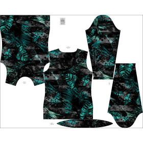 THERMO BLUZKA DAMSKA (PATTY) - JUNGLE ZEBRA / MONSTERA - zestaw do uszycia