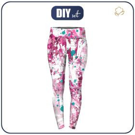 THERMO LEGGINSY DAMSKIE "GRETA" XS - PINK SPLATTER - zestaw do uszycia 