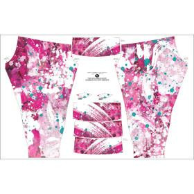 THERMO LEGGINSY DAMSKIE "GRETA" XS - PINK SPLATTER - zestaw do uszycia 