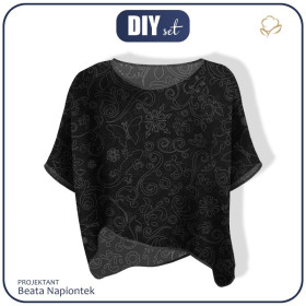 ZWIEWNA BLUZKA OVERSIZE "ELENA" - ETNO / kontur - zestaw do uszycia