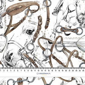 JEŹDZIECTWO (HOBBY I ZAWODY) / biały - Hydrofobowa dzianina drapana 