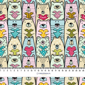 MISIE Z SERCAMI - Hydrofobowa dzianina drapana 