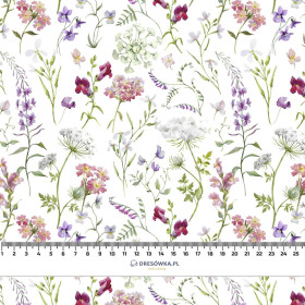 PASTELOWE KWIATY - Hydrofobowa dzianina drapana 