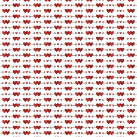 STRZAŁKI I SERCA wz. 2 / biały (WALENTYNKOWY MIX)