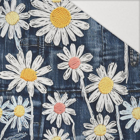 DAISIES DENIM IMITATION WZ. 1 - Hydrofobowa dzianina drapana 