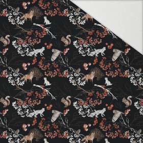 JARZĘBINOWY GAJ (ZIMA W PARKU) - Hydrofobowa dzianina drapana 