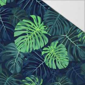 MONSTERA 2.0 / navy - Hydrofobowa dzianina drapana 