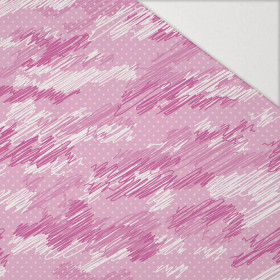 MORO - bazgroły / fuksja - Hydrofobowa dzianina drapana 