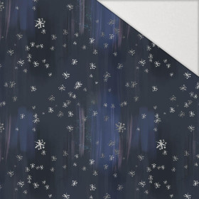 ŚNIEŻNE NIEBO / navy (ZACZAROWANA ZIMA) - Hydrofobowa dzianina drapana 