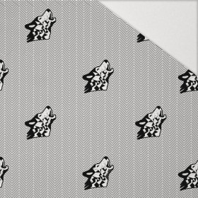 WOLF / NOCNY ZEW / biały - Hydrofobowa dzianina drapana 