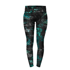 THERMO LEGGINSY DAMSKIE (GRETA) - JUNGLE ZEBRA / MONSTERA - zestaw do uszycia