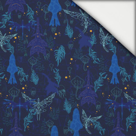 WODNY ŚWIAT / navy - lekka dzianina drapana