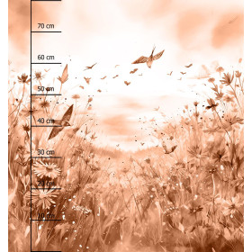 MAGIC MEADOW WZ. 10 / peach fuzz - panel (75cm x 80cm) dzianina pętelkowa