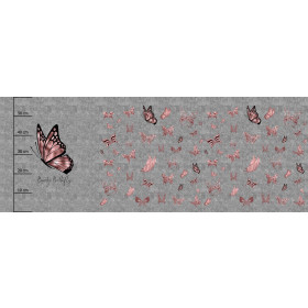 BEAUTY BUTTERFLY (BROKATOWE MOTYLE) / ACID WASH SZARY - PANEL PANORAMICZNY (60 x 155cm)