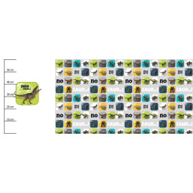KAFELKI DINO WZ. 3 / zielony - PANEL PANORAMICZNY (60 x 155cm)