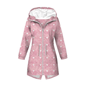 PARKA DAMSKA (ANNA) - SERDUSZKA I ROMBY / przecierany jeans (Róż kwarcowy) - zestaw do uszycia