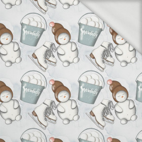 BAŁWANKI I ŁYŻWY (ZIMA W MIEŚCIE) - dresówka pętelkowa