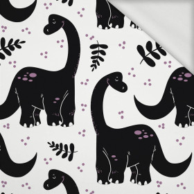 CZARNY DINO / ROŚLINY - dresówka pętelkowa