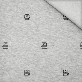 APARATY (MINIMAL) / M-01 melanż jasnoszary - dzianina pętelkowa