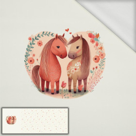 HORSES IN LOVE - panel panoramiczny dzianina pętelkowa (60cm x 155cm)