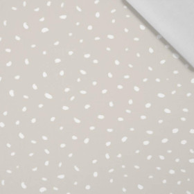 BIAŁE ŚLADY / beżowy (MAGICZNY ŚWIĄTECZNY LAS) - tkanina bawełniana