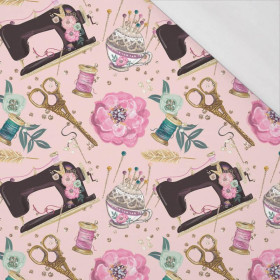 RETRO MASZYNY Wz. 1 / różowy - single jersey z elastanem 