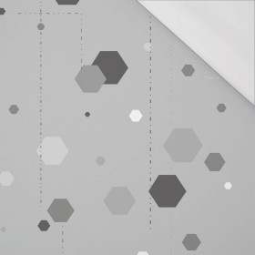 50CM HEKSAGONY / szary - Single jersey z elastanem