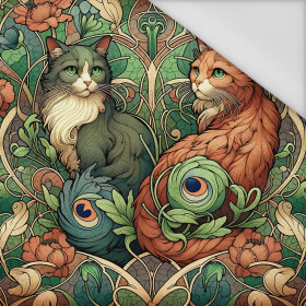 ART NOUVEAU CATS & FLOWERS WZ. 3 - tkanina wodoodporna