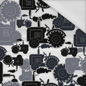 TRAKTORY / szare  - tkanina wodoodporna